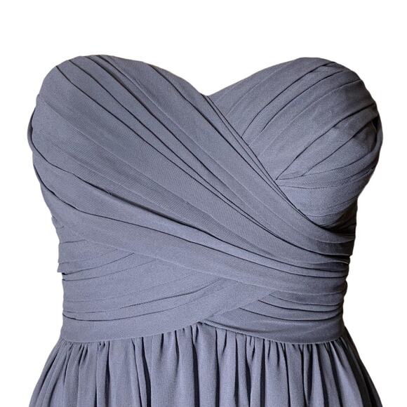 Bill Levkoff Womens Maxi Dress Gown Strapless Sweetheart Formal Gray Size 2 - Picture 4 of 13